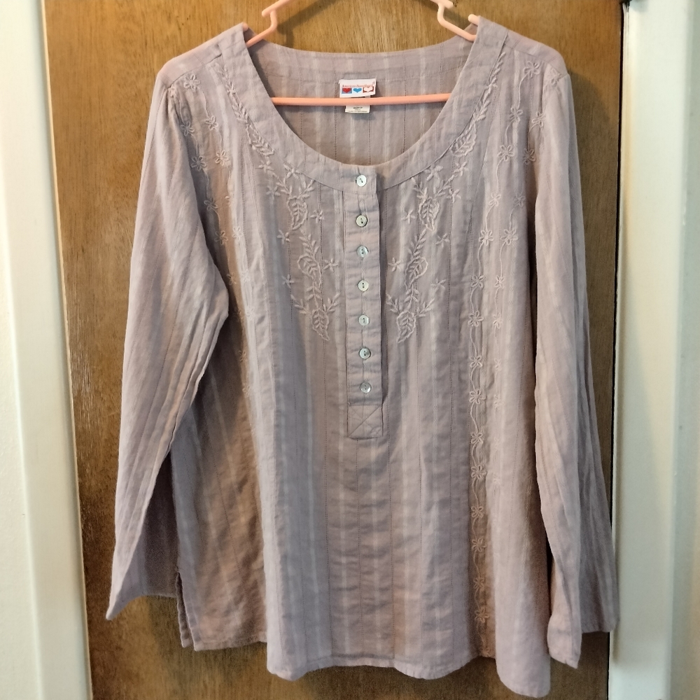 American Sweetheart Lilac Top Boho Sz.M